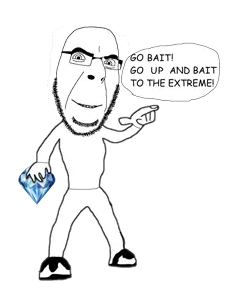 cobson, 1soyjak, bait, bald, closed mouth, finger, full body, gem, glasses, hands