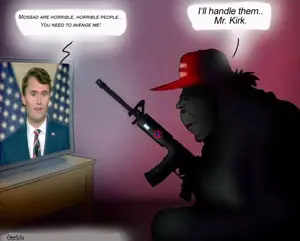 bernd, bernd side, troonjak, 1soyjak, antisemitism, ar-15, assault rifle, beard, black glasses, brown hair