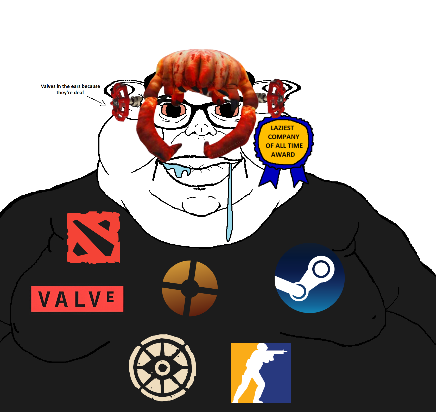brandon, branigger, 1soyjak, award, bald, black eyes, black tshirt, counter strike, counter strike 2, fat