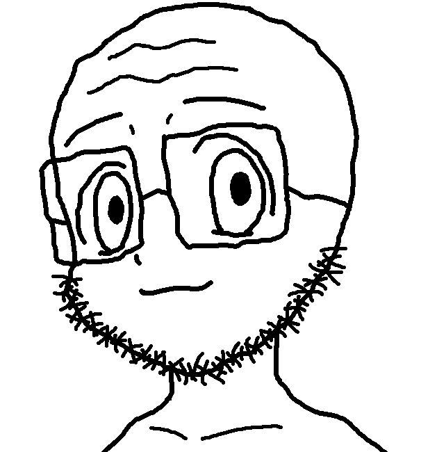 chud robot, tomo takino, unknown, 1soyjak, anime, anime girl, bald, closed mouth, collarbone, female