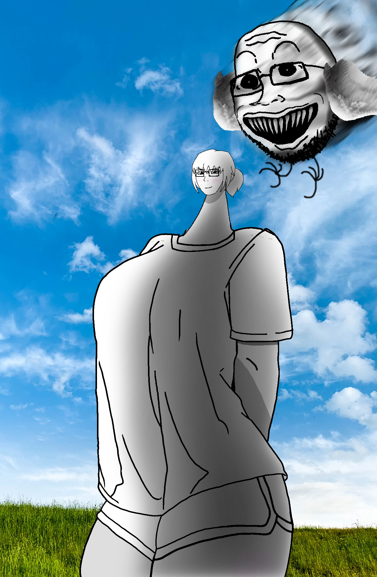 trollface, rotjak, soyak, skypeish soyjak ears, soygirl, femjak, soygirlfriend, 1soyjak, 2soyjaks, closed mouth