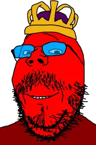 gapejak, mustached gapejak, wholesome soyjak, 1soyjak, admin, beard, beetroot, blue eyes, blue glasses, crown