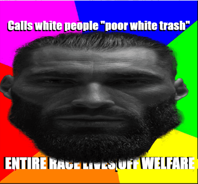 gigachad, gigachaded, 1nas, 1soyjak, afro, angry, beard, black hair, black skin, dumb