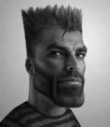 bart simpson, gigachad, bartsimpsonjak, gigachaded, gigafied gifs, bart, beard, buff, closed mouth, clothes