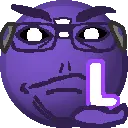el perro rabioso, nuurumoji, angry, black sclera, closed mouth, clothes, ear, emoticon, glasses, holding object