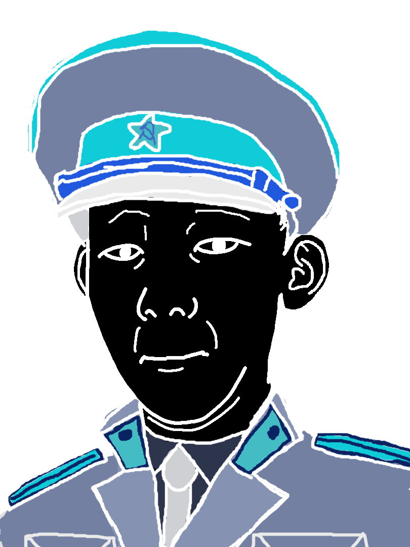 kuzjak, 1soyjak, cap, closed mouth, clothes, communism, front view, half body, hat, inverted color