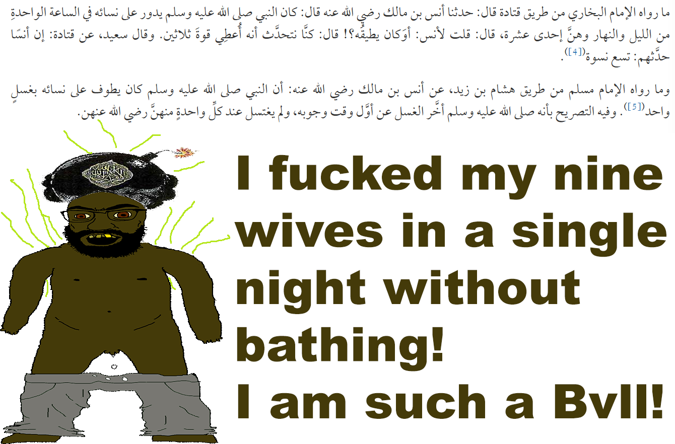 feraljak, tetojak, 1soyjak, arabic text, beard, brown skin, english text, full body, glasses, hadith