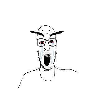 unknown, 1soyjak, 3dgifmaker, angry, bald, buck teeth, clothes, crying, glasses, large eyebrows