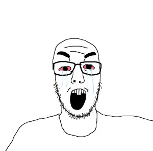 unknown, 1soyjak, angry, bald, buck teeth, clothes, crying, edit, glasses, large eyebrows