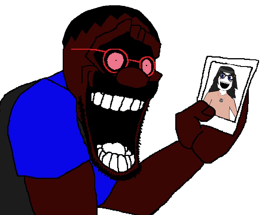 soytan, shucksson, jartycuck, 2soyjaks, black eyes, black hair, bloodshot eyes, blue eyes, blue shirt, blue sky