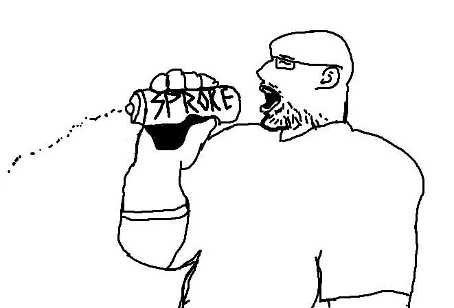 dbrownjak, unknown, very unknown, 1soyjak, bald, bottle, buff, closed eyes, fat, front view