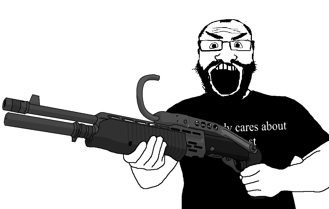 markiplier soyjak, science lover, angry, arm, balding, beard, black shirt, careless, clothes, enthusiast
