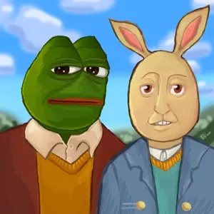 poison, buster baxter, pepe, brown eyes, bunny ears, closed mouth, drawing, drawn background, green skin, neutral