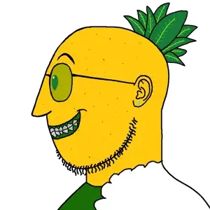 271366 - soybooru.com - 1soyjak closed_mouth ear eyebrows food fruit fruiterz! glasses green_eyes leaf looking_to_the_left nose pineapple pineapple plant portrait side_view sidejaks smile soyjak stubble transparent.png