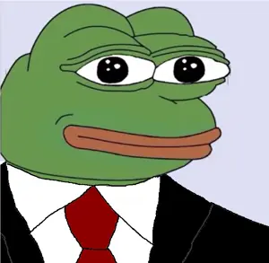 jager, pepe, amphibian, animal, bald, black eyes, blue background, closed mouth, clothes, frog