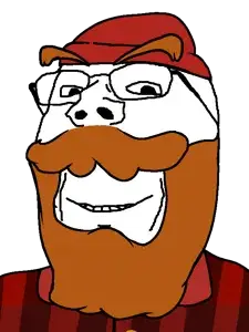 gapejak, wholesome soyjak, 1soyjak, bald, beard, black eyes, clothes, flannel, glasses, half open mouth