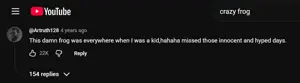 gigachad, pepe, black hair, buff, comment, crazy frog, hair, no glasses, youtube, youtube comment