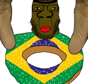 chudjak, markiplier soyjak, chudplier, 1soyjak, almost full body, bald, black skin, brapzil, brapzilian, brazil