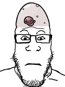 blastocyst, markiplier soyjak, neutralplier, 1soyjak, bald, boss, bubble, closed mouth, cyst, enemy