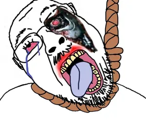 bernd, hanging troonjak, troonjak, ack, bloodshot eyes, crying, glasses, hanging, mustache, open mouth