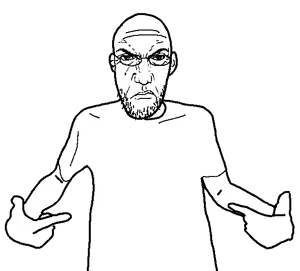 shirtjak, 1soyjak, angry, arm, bald, black eyes, closed mouth, clothes, eyebrows, forehead lines