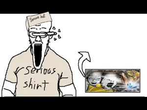 feraljak, gapejak, soyak, useful soys, 3soyjaks, bald, black eyes, front view, gaping mouth, gem