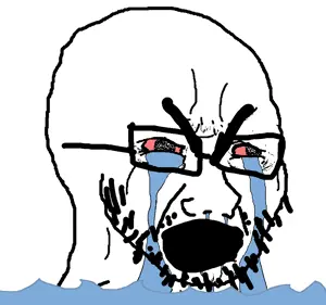 cryboy soyjak, soyak, selfish little fuck, 1soyjak, angry, animated, bald, black eyes, bloodshot eyes, cry me a river