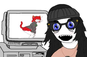 soytan, tama, beanie, blue eyes, cat ears, clothes, computer, ear, ears, epi