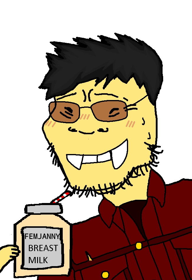 soykio kid, asian, big teeth, black hair, breast milk, closed mouth, clothes, fangs, glasses, hair