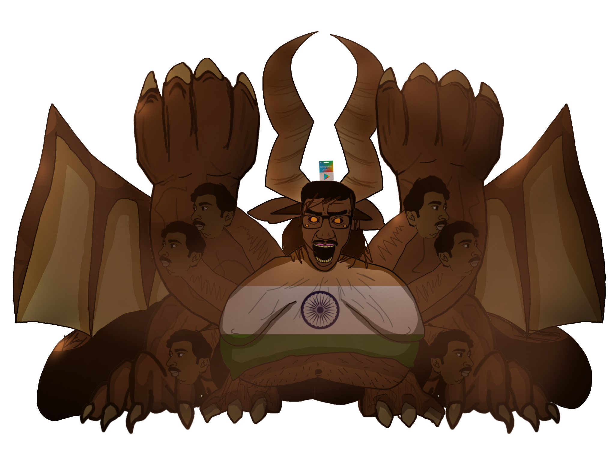 rahusmelly person, el perro rabioso, smelly personjak, el perro chud, slopjak, black eyes, black hair, brown skin, chest hair, fat