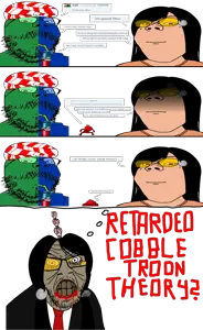 289183 - soybooru.com - 1soyjak angry anti_broot bald bantujeet bantumutt beetroot black_hair blue_eyes blue_glasses blue_skin broot carl closed_mouth clothes cobblestone comic cryboy_soyjak crying drink drinking drinking_straw fat female female_ga.png