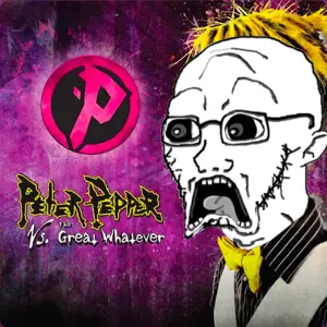 soyak, doctos, doctos, 'p, 1soyjak, album cover, bald, black eyes, bowtie, colored hair