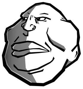 meximutt, geojaks, 1soyjak, bald, black eyes, closed mouth, fat, head only, looking to the left, monochrome