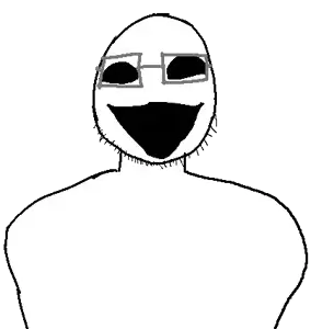 quirkjak, glasses, horror, open mouth, soyjak, stubble