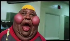 hunky, alicia, fat alicia, hunky twink sex machine, hunky twink sex machine, 1soyjak, black eyes, black skin, blonde hair, borderline 'o