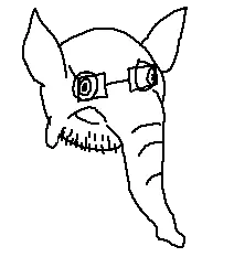 unknown, 1soyjak, animal, closed mouth, ear, elephant, glasses, iris, open eyes, smile