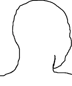 wojak, back view, bald, feels, full head, half body, looking away, looking back, neck, uncolored skin