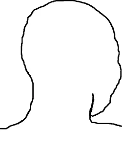 wojak, bald, feels, full head, half body, looking away, looking back, neck, transparent background, uncolored skin