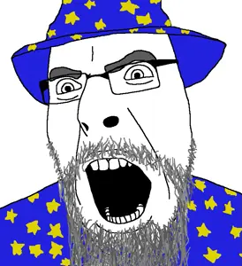 cobson, 1soyjak, bald, beard, clothes, front view, glasses, grey beard, half body, hat