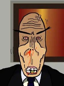 markiplier soyjak, euromutt, euromutt, 1soyjak, alexandre de moraes, angry, bald, black eyes, blood, blood from nose