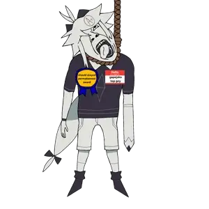 108660 - soybooru.com - ack an_hero bernd clothes fundamental_paper_education gapejak gook hair hands hanging hanging_troonjak horns oliver oliver open_mouth pencil polo_shirt ribbon rope self_insert shoe tongue troonjak.png