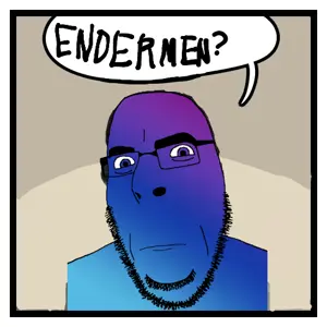 cobson, 1soyjak, bald, black eyes, black hair, blue skin, brown background, chubby, closed mouth, drawn background