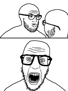 nerdjak, geek vs nerd, 3soyjaks, glasses, open mouth, soyjak, stubble