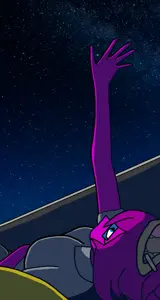 "Wow... the stars sure are beautiful tonight. Maybe hanging out with you ain't so bad after all, Nate."