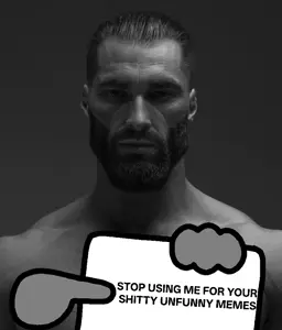 gigachad, buff, ear, fact, front view, gigger, giggerbabble, gray skin, hair, looking at you