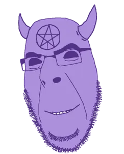 cobson, soymoji, demon, emoticon, facial mark, forehead mark, glasses, horns, mark of the beast, pentagram forehead mark