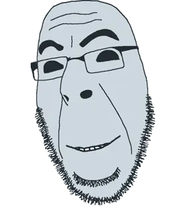 cobson, soymoji, alien, closed mouth, emoticon, glasses, gray skin, grey alien, smile, soyjak