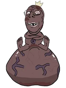 gapejak, nathaniel, 1soyjak, baby, bald, balls, belly, belly button, crossed arms, crown