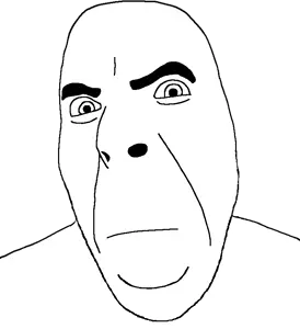 cobson, 1soyjak, bald, bushy eyebrows, closed mouth, eyebrows, looking at you, neutral, no beard, no glasses