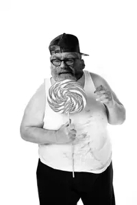 gigachad, old gigachad, beard, candy, cigar, clothes, eye, eyes, fat, fingers